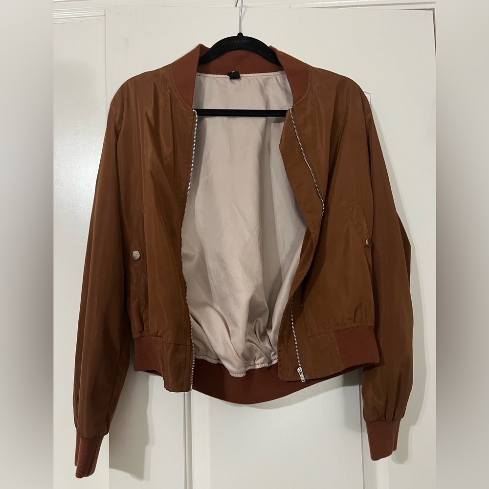 Burnt Orange Bomber Jacket